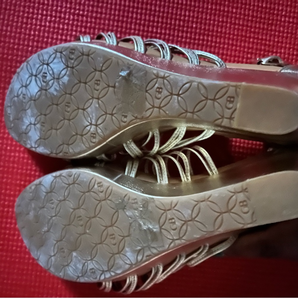 Gold Wedge Sandals - Picture 5 of 6